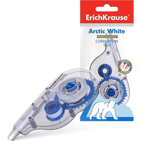 Лента корректирующая 5 мм* 8 м, боковой аппликатор, ErichKrause Arctic white Лента корректирующая 5 мм* 8 м, боковой аппликатор, ErichKrause Arctic white