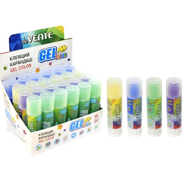 Клей-карандаш 15 г deVENTE. Color Gel, основа PVP, гелевый, с цветным индикатором, ассорти Клей-карандаш 15 г deVENTE. Color Gel, основа PVP, гелевый, с цветным индикатором, ассорти