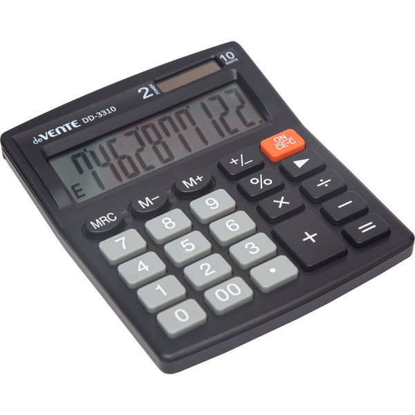 Калькулятор базовый deVENTE DD-3310, 10-разряд., 1 яч. пямяти, дв. питание, 00, →черный