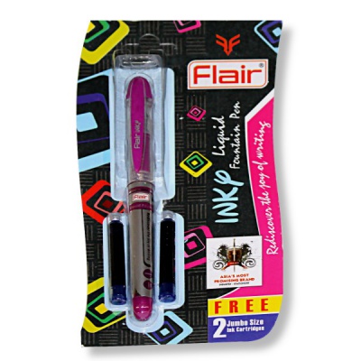 Ручка перьевая M (Medium), синие чернила, 2 картриджа, FLAIR Inky Ручка перьевая M (Medium), синие чернила, 2 картриджа, FLAIR Inky