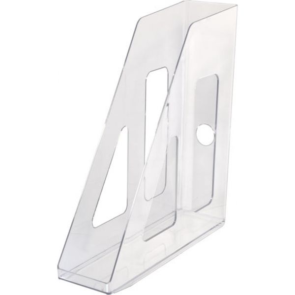 Лоток для бумаг вертикальный, 1 секция (75 мм), пластик., прозрачный, СТАММ Актив