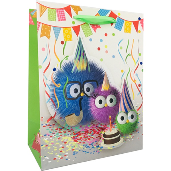 Пакет подарочный, 18*23*8 см, мел. бумага 210 г/м², День рождения_ассорти