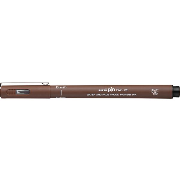 Линер-кисть, сепия, ДП 500 м, Uni Pin Fine Line Brush Линер-кисть, сепия, ДП 500 м, Uni Pin Fine Line Brush