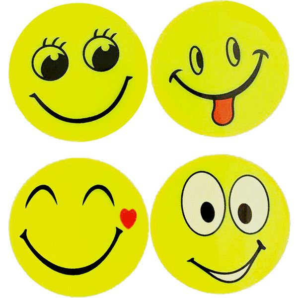 Наклейки светоотражающие  deVENTE. Smile (4 шт.), ПВХ, 50*50 мм, желтые