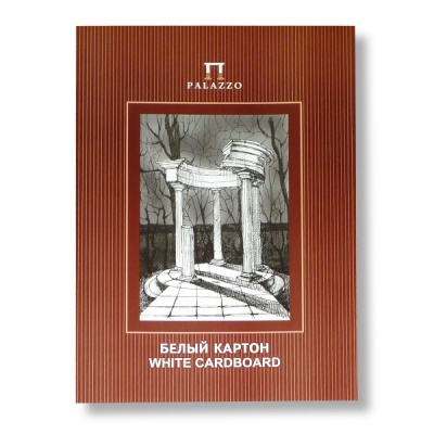 Картон белый мелованный А3, 10 л., 200 г/м², в папке, PALAZZO Premium Беседка