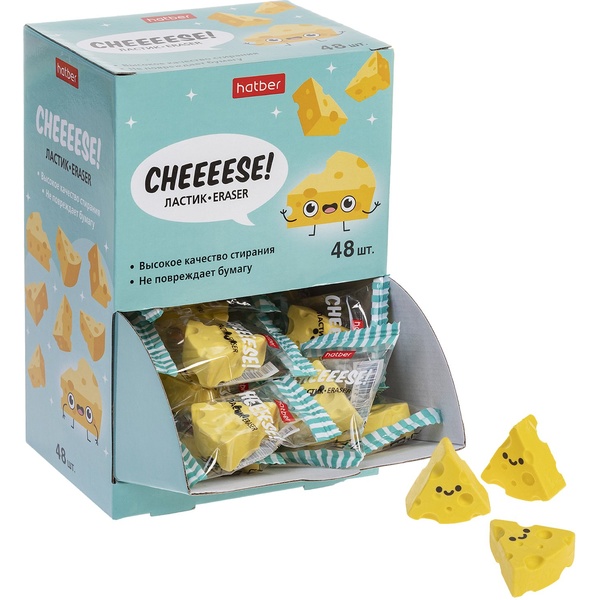 Ластик Hatber Cheeese!/Сыыыр!, мягкий, PVC, фигурный