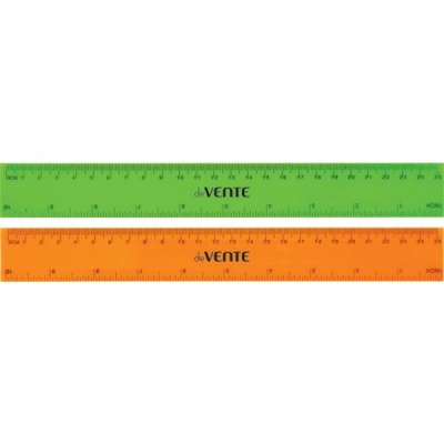 Линейка 25 см, пластиковая, непрозрачная, ассорти неон, deVENTE