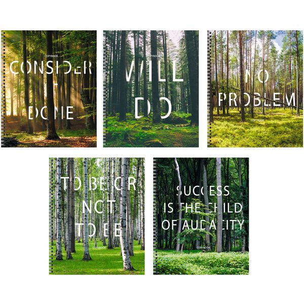 Тетрадь А5, клетка, 48 л., на гребне, 60 г/м², твин-лак, Listoff Done!_5 дизайнов