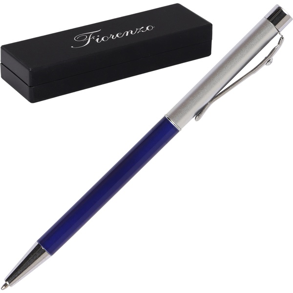 Ручка шариковая подарочная FIORENZO, поворот. м-м, цв. корп.: сереб-син./хром, 0.7 мм, синяя