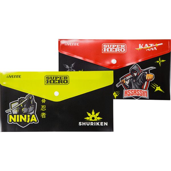 Папка-конверт на кнопке, Travel-size, PP 180 мкм, непрозрачная, deVENTE SuperHero_2 дизайна Папка-конверт на кнопке, Travel-size, PP 180 мкм, непрозрачная, deVENTE SuperHero_2 дизайна
