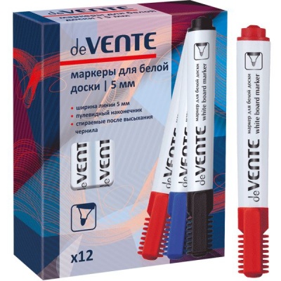 Маркер для м/м доски, красный, пулевидный, 5 мм, deVENTE  Акция!