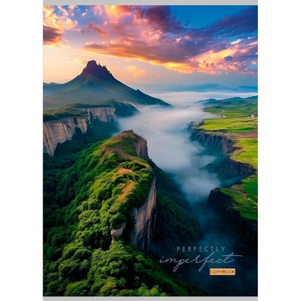 Тетрадь А4, клетка, 96 л., на скобе, 60 г/м², мел. бумага, Profit Красивый пейзаж