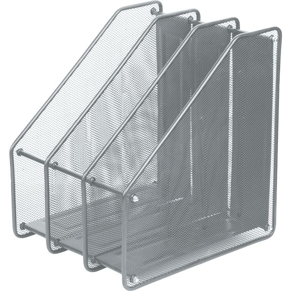 Лоток для бумаг вертикальный, 3 секции (245 мм), метал. сетка, сборно-разборн., серый, deVENTE