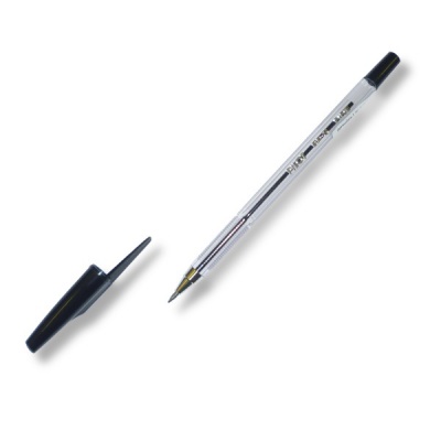 Ручка шариковая черная, 0.7 мм "игла", рифл. упор, метал. н-к, прозр. корп., PILOT Super