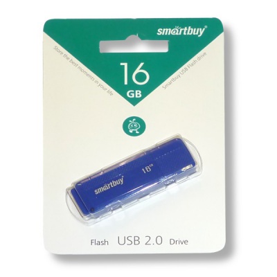 Флеш-накопитель USB 2.0, 16 ГБ, Smartbuy Dock_синий