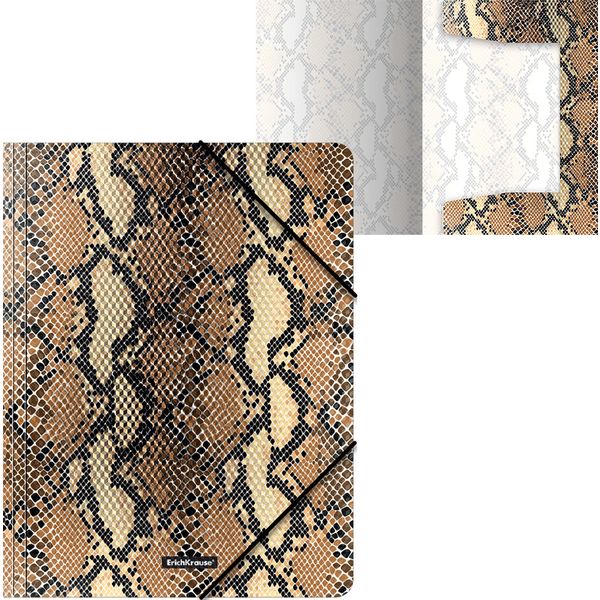 Папка на резинках, A4, PP 550 мкм, "песок", ErichKrause Python Print Папка на резинках, A4, PP 550 мкм, "песок", ErichKrause Python Print