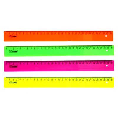 Линейка 30 см, пластиковая, непрозрачная, ассорти Neon, СТАММ Линейка 30 см, пластиковая, непрозрачная, ассорти Neon, СТАММ