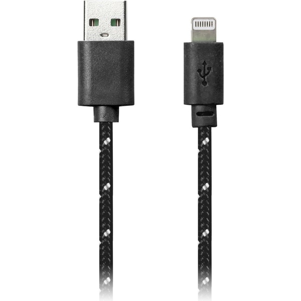 Дата-кабель Smartbuy USB - 8-pin для Apple, нейлон, длина 1,0 м, до 2А, черный