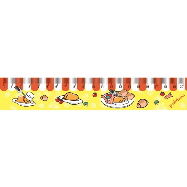 Линейка 20 см, пластиковая, непрозрачная с рис., табл. умножения, CENTRUM Gudetama Акция!
