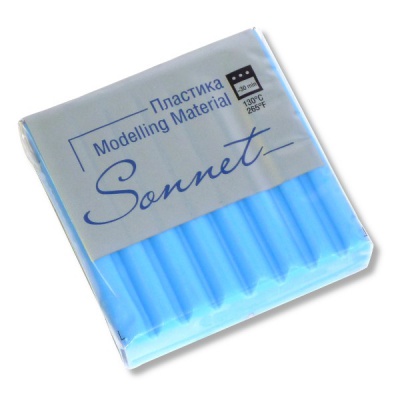 Пластика (полимерная глина) СОНЕТ, запекаемая, 56 г, флуоресцентная голубая