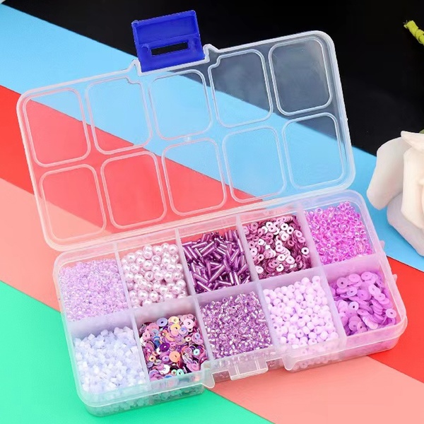 Бисер/бусины 10 вар. по 10 г, цв.: лиловый, MAYLOTT Lillla (п/контейнер)