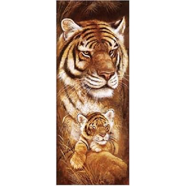 Алмазная живопись 22*40 см, холст, без подрамника, частич. заполн., ARTCoco Тигр с тигренком