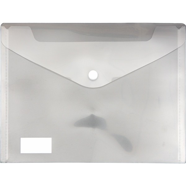 Папка-конверт на кнопке, А5, 300 мкм, прозрачная, deVENTE