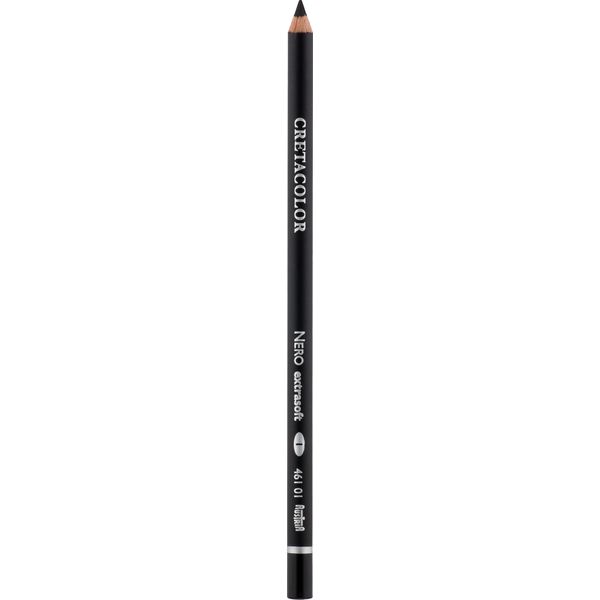 Карандаш художественный черный CRETACOLOR Nero, 1/Extra soft, масленный, водостойкий, круг. сечение Акция!