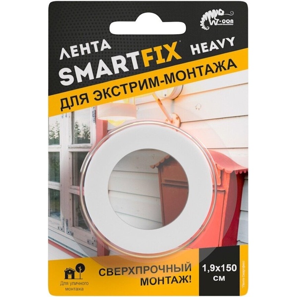 Лента клейкая двусторонняя, 19 мм * 1.5 м, вспененная осн., 1000 мкм, SmartFix HEAVY Экстрим-монтаж