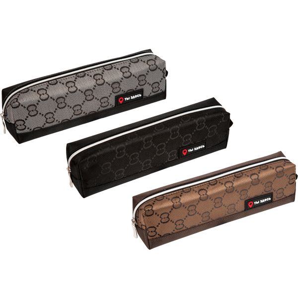 Пенал 1 отд., на молнии, 210*60*40 мм, жаккардовый текстиль, аппликация, deVENTE Ты здесь_3 дизайна