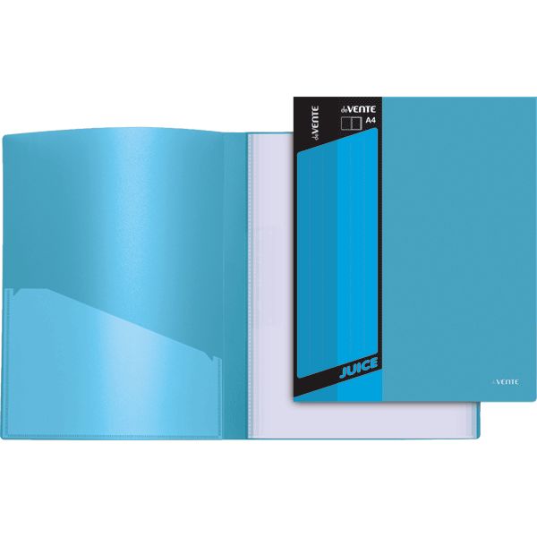 Папка с 60 файлами А4, PP 450/30 мкм, "песок", торц./вн. карм., deVENTE Juicy/ Голубая