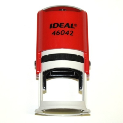 Оснастка для печати автомат., оттиск Ø42 мм, пласт. корпус_красный, IDEAL (с крышкой)