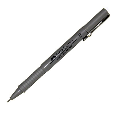Ручка капиллярная (линер), черная, лин. 0.1 мм, рифл. упор, Faber-Castell Ecco Pigment