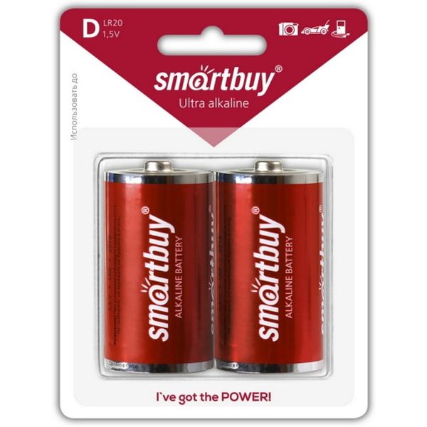 Батарейка щелочная LR20/D, 1.5 V, блистер, Smartbuy Ultra
