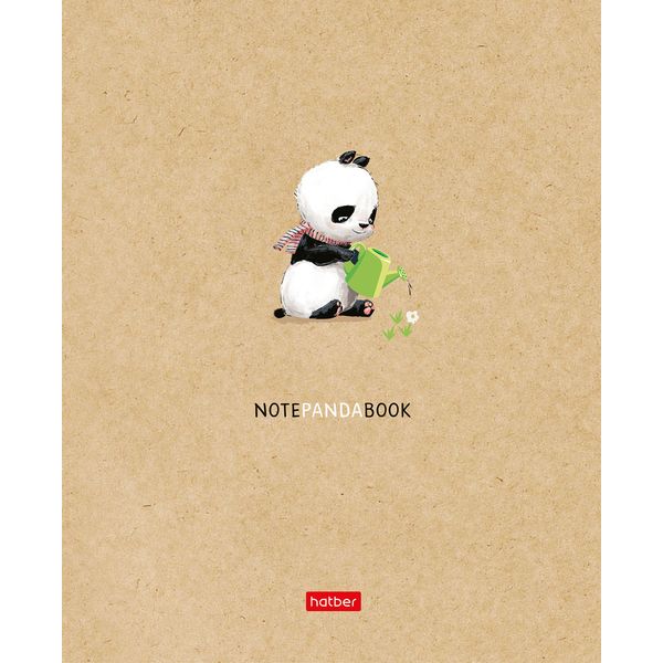 Тетрадь А5, клетка, 48 л., на скобе, 60 г/м², (крем.), Hatber Panda. Book (акционный товар)