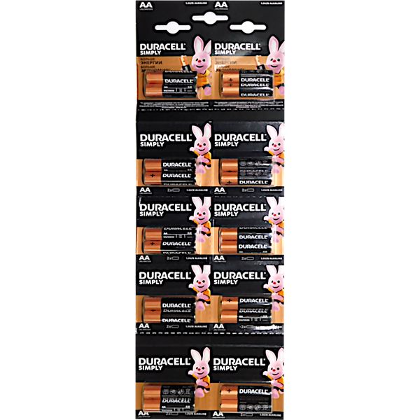 Батарейка щелочная LR06/AA, 1.5 V, блистер, DURACELL Simply