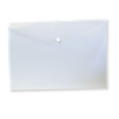 Папка-конверт на кнопке, А4, PP 180 мкм, полупрозрачная, глянц., Бюрократ  Акция!