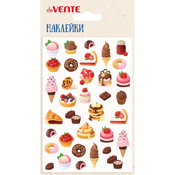 Паф-стикеры (объемные) deVENTE Десерты, мягкие, карточка 100*150 мм