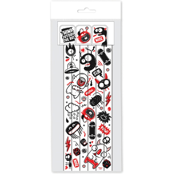 Закладки-ляссе ПВХ, 376*12 мм (А4), самоклеящиеся, набор 6 шт., DPSkanc Чудики/белый