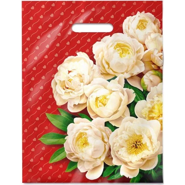 Пакет с вырубной ручкой, 31*40 см, полиэтилен 60 мкм, Чувства