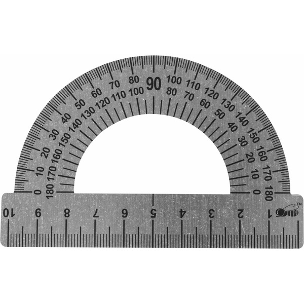 Транспортир 180°/10 см, металлический, ПИФАГОР