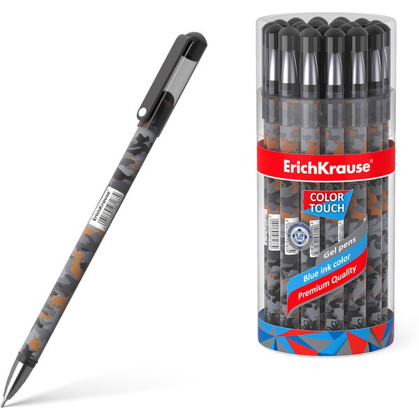 Ручка гелевая синяя, лин. 0.25 мм, "игла", ДП 500 м, soft touch, ErichKrause ColorTouch_Rough Native