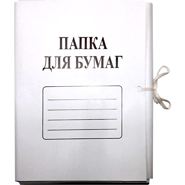 Папка с завязками А4, 450 г/м2, картон мелованный, цвет: белый, COLORCODE Папка с завязками А4, 450 г/м2, картон мелованный, цвет: белый, COLORCODE