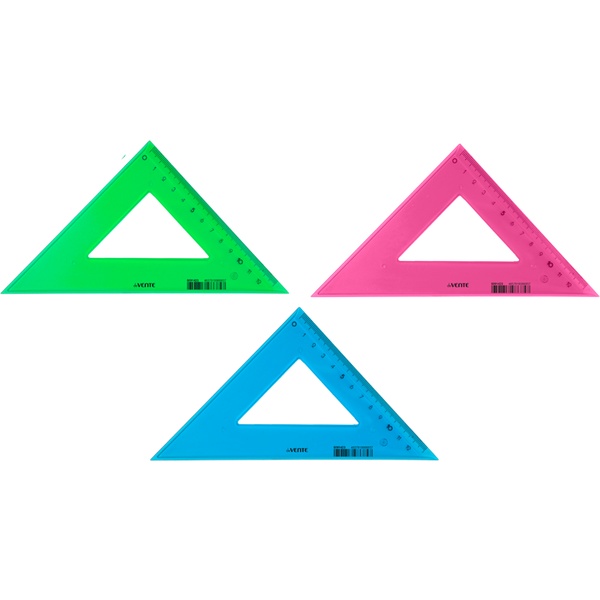 Угольник 45°/13 см, пластиковый, полупрозрачный, deVENTE_3 цвета