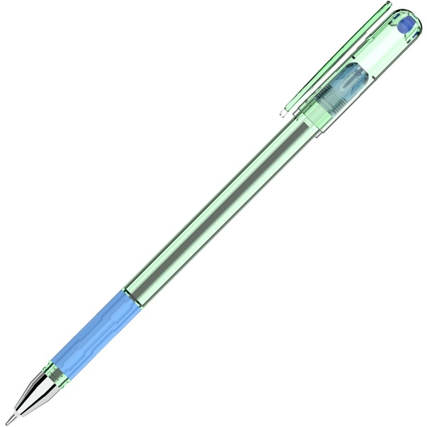 Ручка шариковая, черная, Ø 0.5 мм "игла", круг., прозр. корп., эрг. грип, метал. н-к, LUXOR Blizz Gold