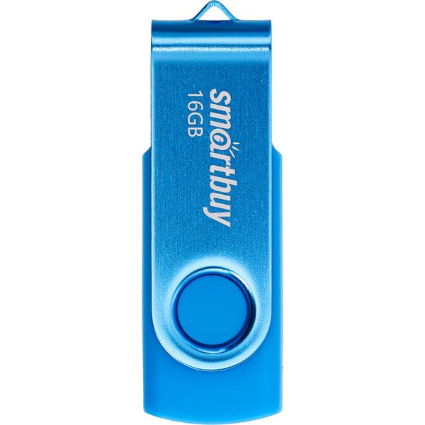 Флеш-накопитель USB 2.0, 16 ГБ, Smartbuy Twist Blue/синий