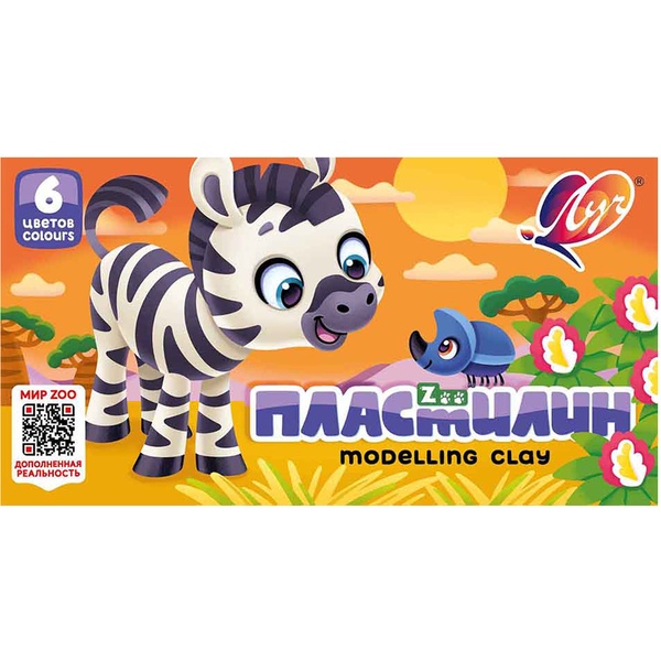 Пластилин классический ЛУЧ Zoo, 6 цветов, 90 г, картонная упаковка Пластилин классический ЛУЧ Zoo, 6 цветов, 90 г, картонная упаковка