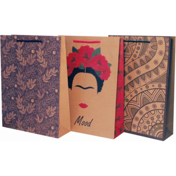 Пакет подарочный, 24*33*8 см, крафт бумага, Настроение_3 дизайна Акция!