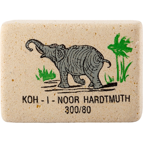 Ластик KOH-I-NOOR Elephant, нат. каучук, прямоугольный, 26*18.5*8 мм, цветной
