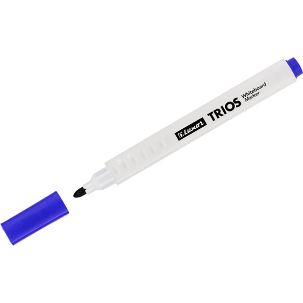 Маркер для м/м доски, синий, пулевидный, 2.5 мм, трехранный корпус, Luxor Trios